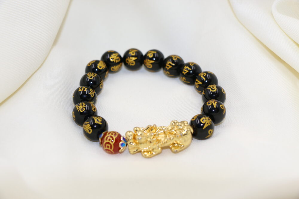六字箴言流沙金貔貅(亮)手串