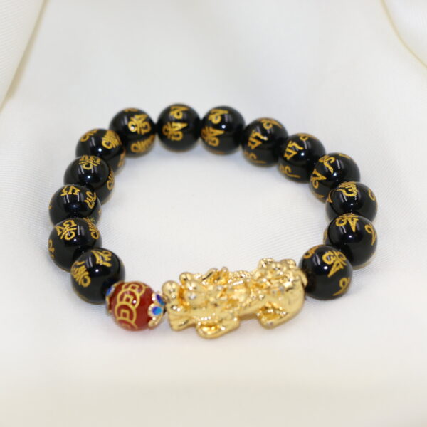 六字箴言流沙金貔貅(亮)手串