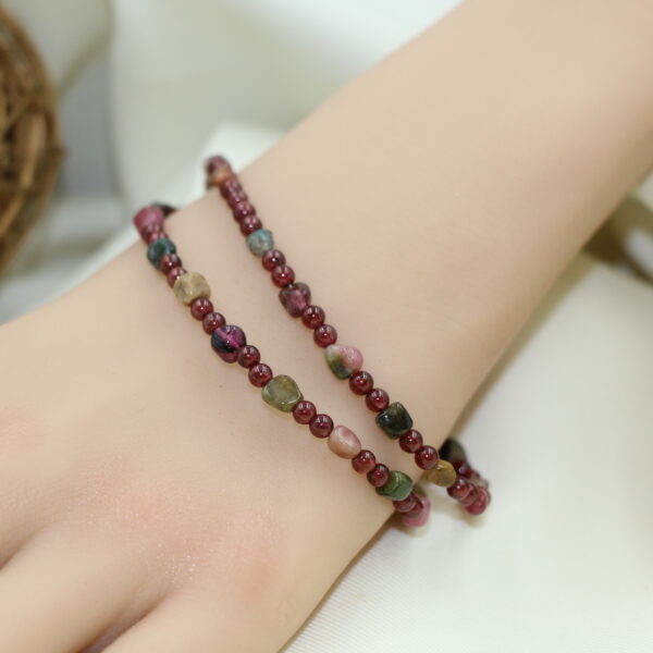 紅碧壐、石榴石雙圈手串