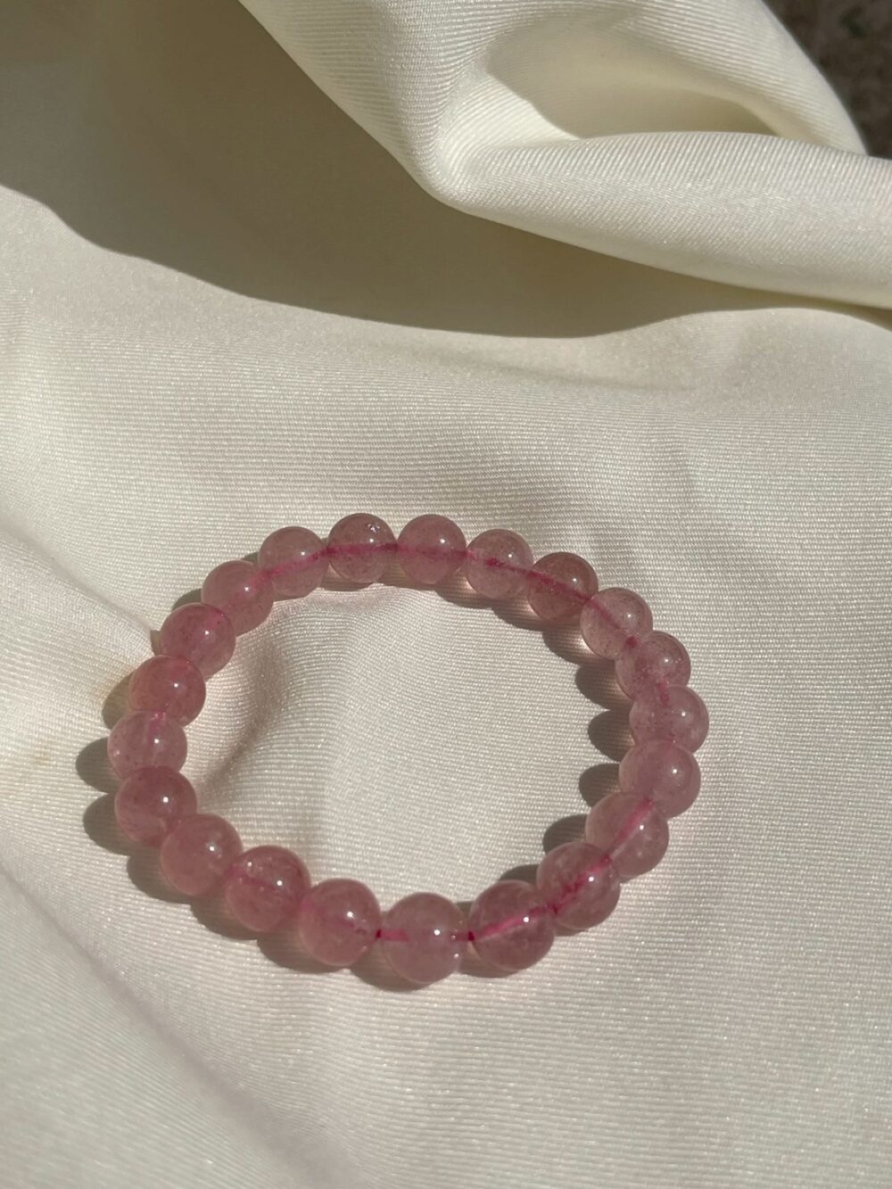 芙蓉粉水晶手串珠